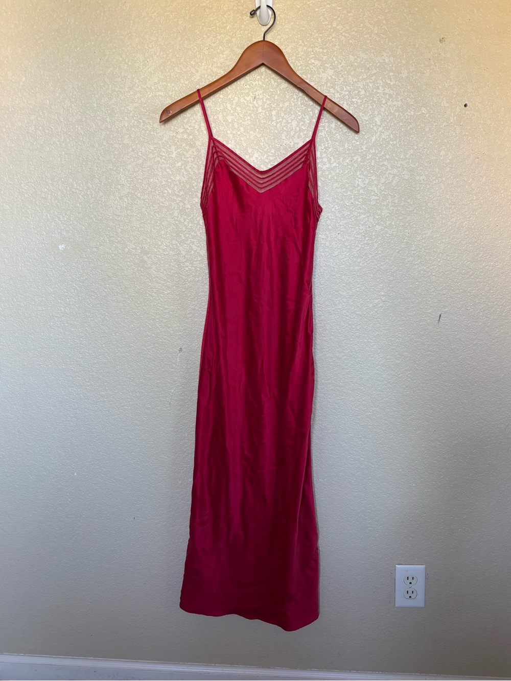 Victoria's Secret red silk slip dress